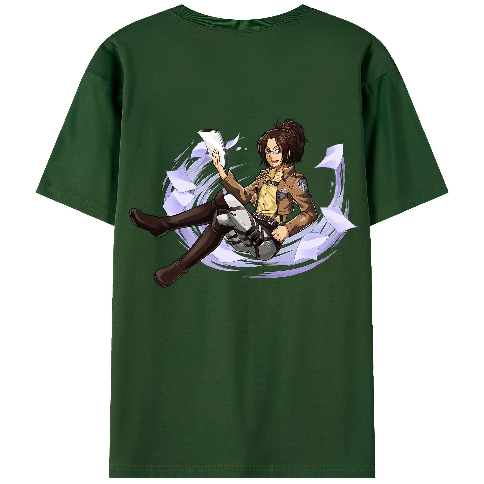 （画像用） 進撃の巨人 ハンジ·ゾエ Attack on Titan Hanji Zoe 綿100％半袖Tシャツ（背面プリント）